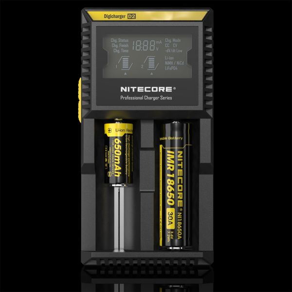 NiteCore Digicharger D2 Ladegerät mit LCD-Display